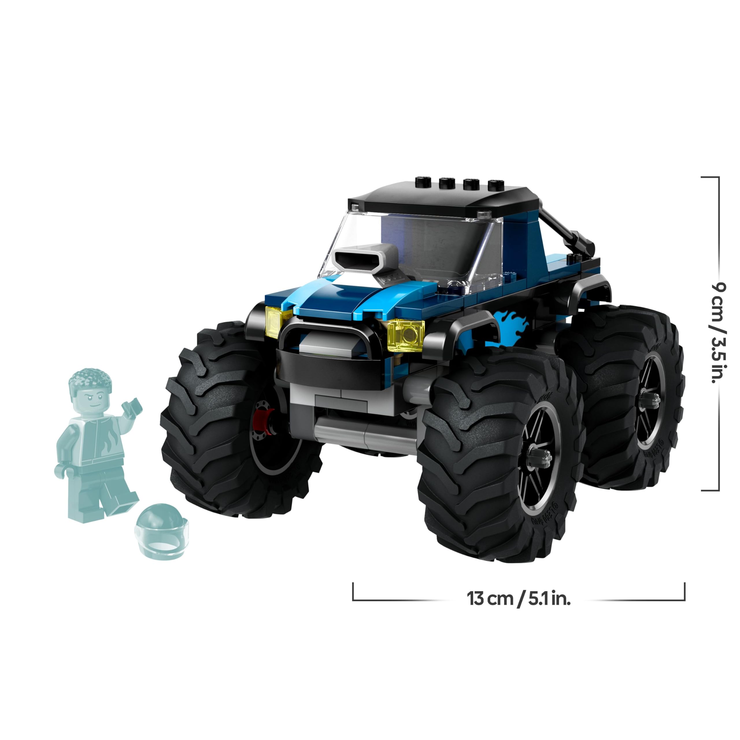 LEGO City Blauer Monstertruck - Offroad Spielzeugauto mit Rennfahrer Minifigur - Monster Truck Rennauto Modellbau für Kinder - Geschenk für Jungs und Mädchen ab 5 Jahren - 60402 7