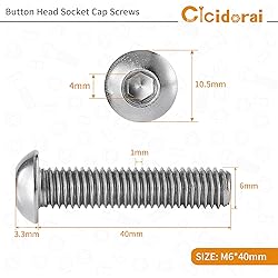 Cicidorai M6-1.0 x 40mm Button Head Socket Cap