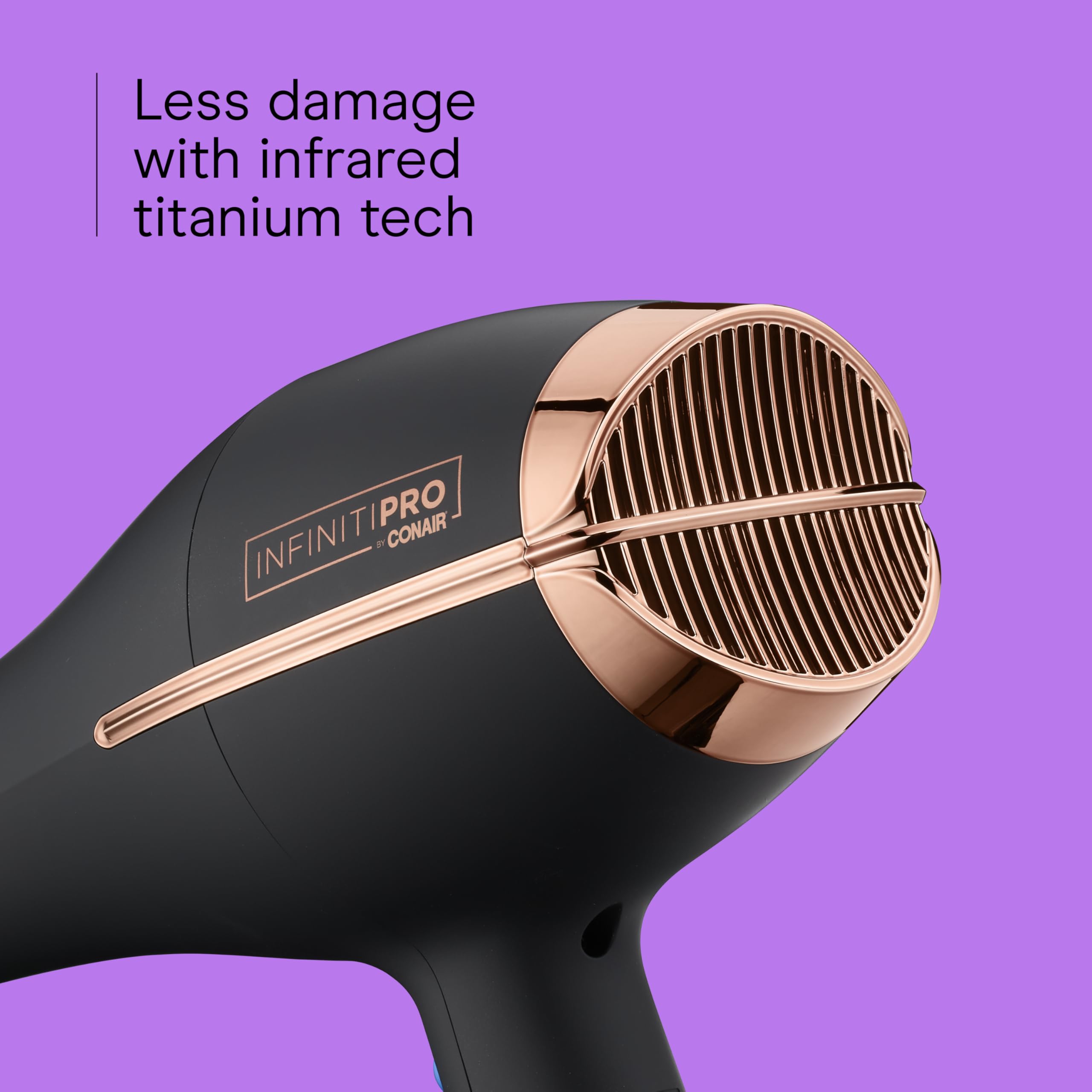 INFINITI PRO by CONAIR Hair Dryer, 1875W Blow Dryer with Diffuser and Concentrator, Ceramic Technology, 3 Heat & 2 Speed Settings, Cold Shot Button, Black