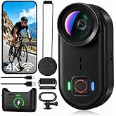 4K Waterproof Mini Action Camera, 64GB WiFi POV Video Wearable Body Camera | Magnetic Pendant, Clip Mount, Charging Base, Hands-free POV Recording for Motorcycle, Hiking and Sports