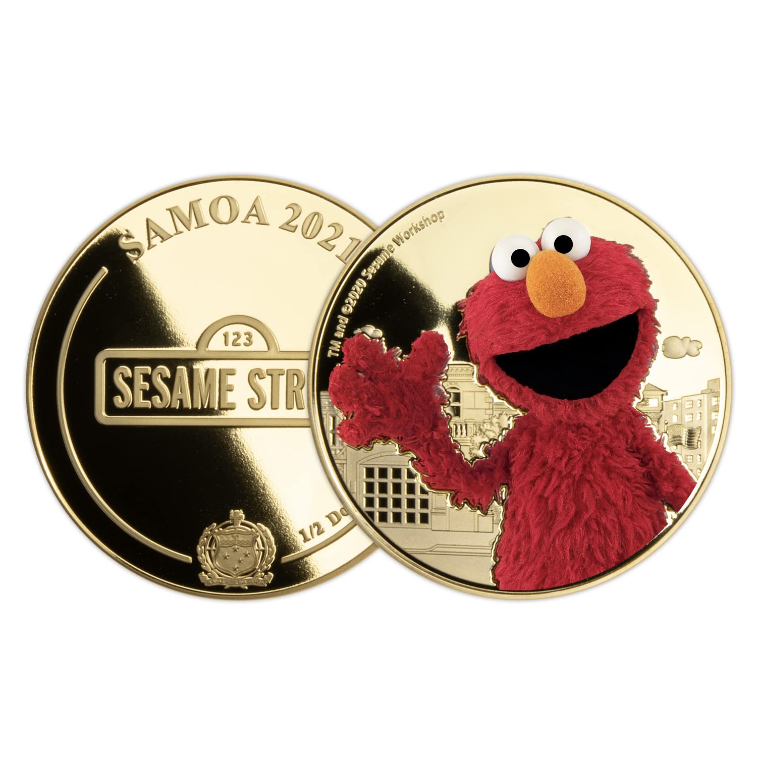 Official Sesame Street Gifts Limited Edition Collectable Gold Coin Elmo