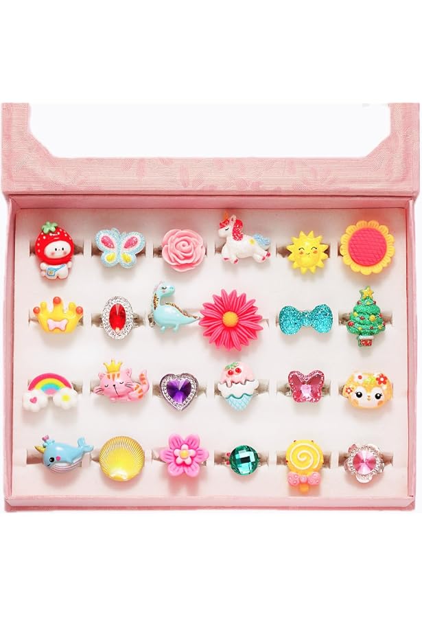 Lot De 6 Bagues De Noël Pour Enfants - Accessoires De Fête Amusants, Bagues Jouets Colorées