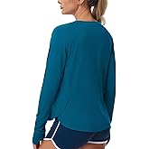 THE GYM PEOPLE Women's Long Sleeve Workout Shirts Side Slits Athletic Yoga Tee Tops with Thumb Hole