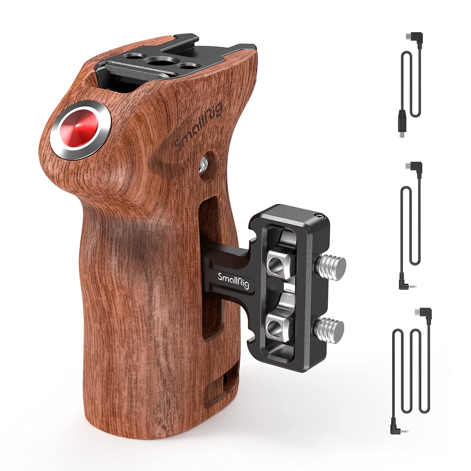 Photo 1 of SmallRig Threaded Side Handle with Record Start/Stop Remote Trigger with 3 Control Cable for Sony Cameras, for Panasonic Cameras, for Fujifilm Cameras, for Z CAM Cameras 3323