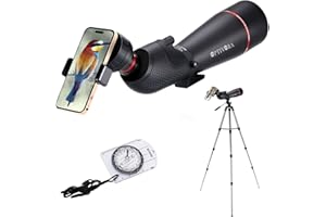 OPTIVORA Spotting Scopes,20-80x90mm Birding Scope Equipped with Tripod and Phone Holder,and Can Also Be Used as a Spotting Sc