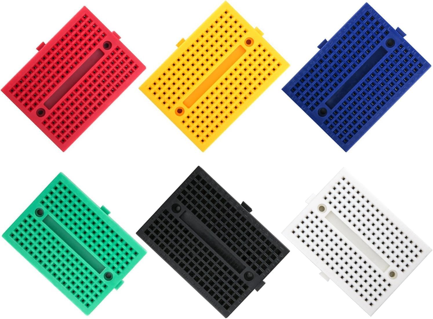 ELEGOO 6PCS 170 tie-points Mini Breadboard kit for Arduino Project 6 color Breadboards Mini for Electronic Kits UNO R3 MEGA NANO…