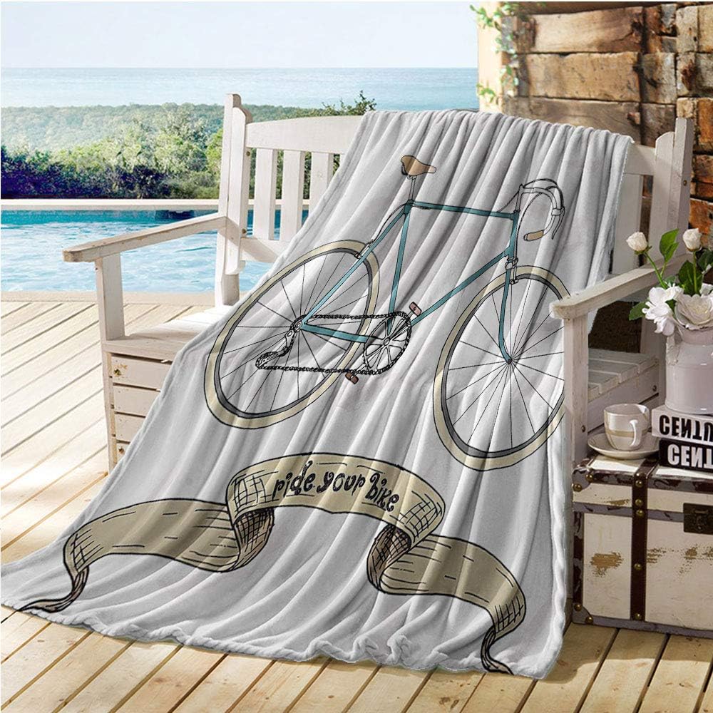 Retro, Warm Microfiber All Season Blanket, Ride Your Bike Theme Hipster