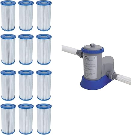 bestway bomba de filtro de piscina tipo iii 12 unidades sistema de bomba de filtro de piscina