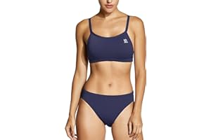 SYROKAN Women's Athletic Training Two Piece Swimsuit Bikini Sets Bathing Suit Racerback Sporty Swimwear