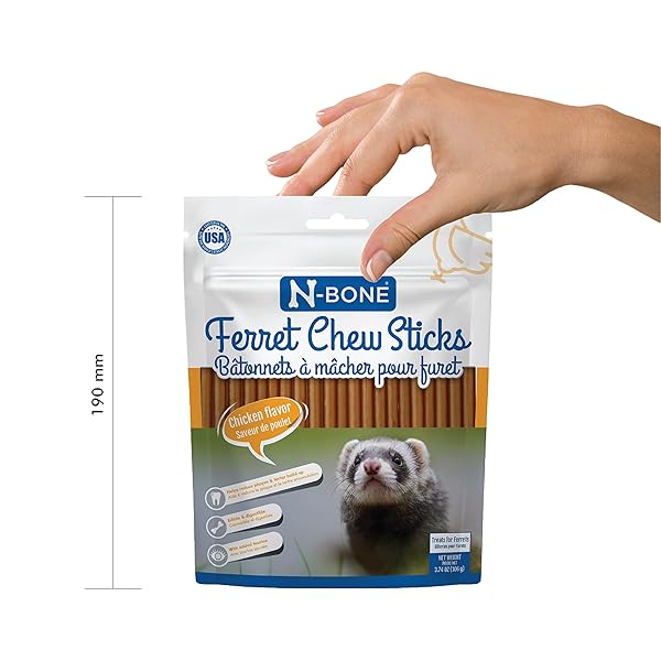 N-BONE FERRET CHEW STICKS CHICKEN FLAVOR, 3.74-OZ BAG