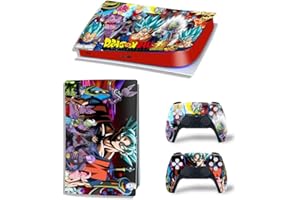 BOORSED PS5 Console and DualSense Controller Skin Vinyl Sticker Decal Cover, Suitable for Playstation 5 Digital Edition Console and Controller, Durable, Scratch-Resistant, Disk Version (DragonBall Supe[8551])