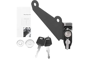 Yctze Aluminium Alloy Motorcycle Helmet Lock,Black Anti-Theft Helmet Lock Kit with 2 Keys Mounting Gasket Fit for Z1000/ 1000