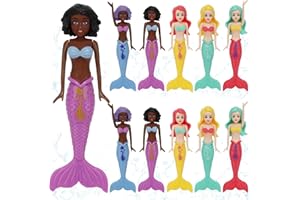 HEYTIMI 10 Pack Dive Mermaids Underwater Diving Pool Toys Mermaids Bath Toys Sinking Toys Swimming Pool Games for Toddlers Kids Girls Ages 3-12 (Black & White)