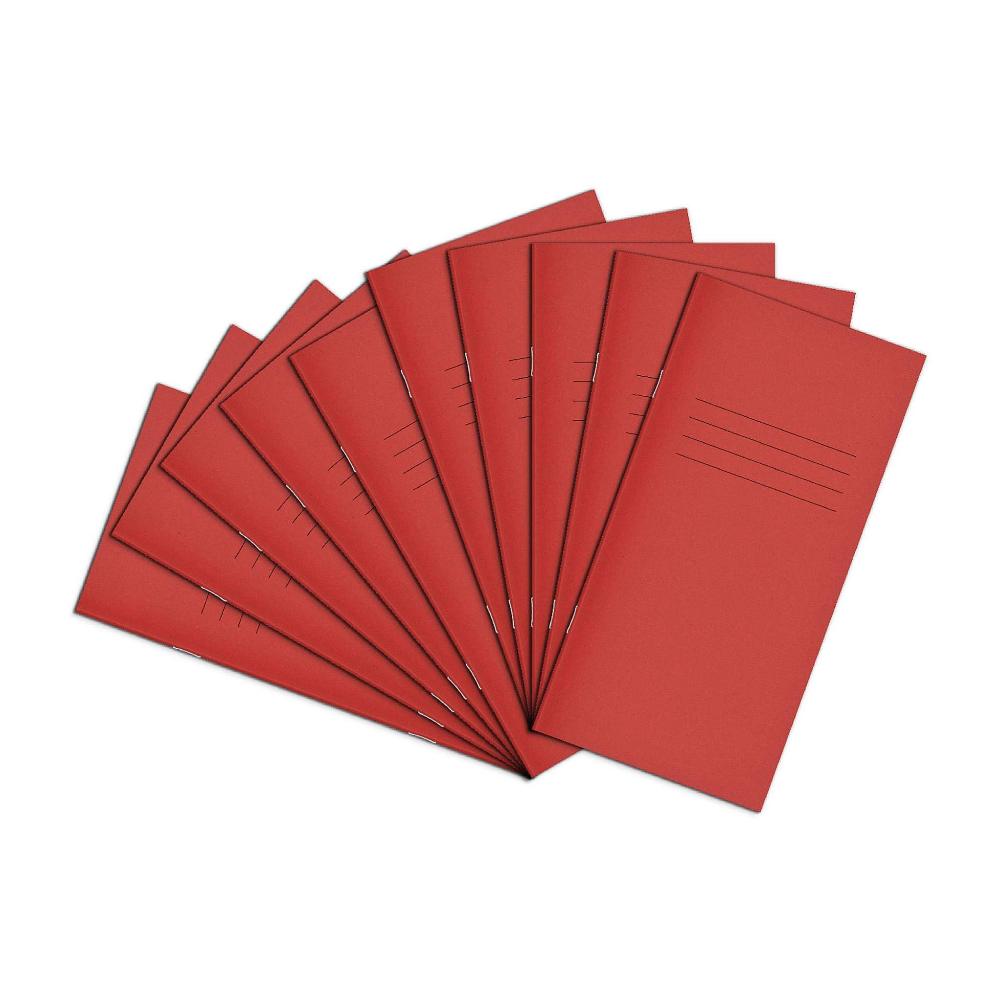 Rhino 8 x 4 Exercise Books, 32-Page / 12mm Lined Paper Notebook, 10-Pack, Writing Book, Office & School Stationery Supplies, Red — image 1