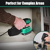 HYCHIKA 140W Detail Mouse Sander 13000 OPM Dust Collection 12 Sheets Wood Rust view 8