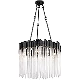 Varaluz Matrix 9-Lt Pendant - Matte Black/French Gold