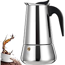 DITOSH 4 Cup Stovetop Espresso Maker Stainless Steel Moka Pot