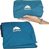 BlueHills Ultra Compact Travel Blanket in Portable Case Premium Soft Large Airplane Blanket Flight Essentials for Car Plane Train Hotel Layover Peacock Teal C004