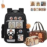 Capybara Backpack Mochila Capybara Cute Kawaii Kapibara Daypack Funny Going Out Cartoon Laptop Travel Casual Bag(Black,Medium)