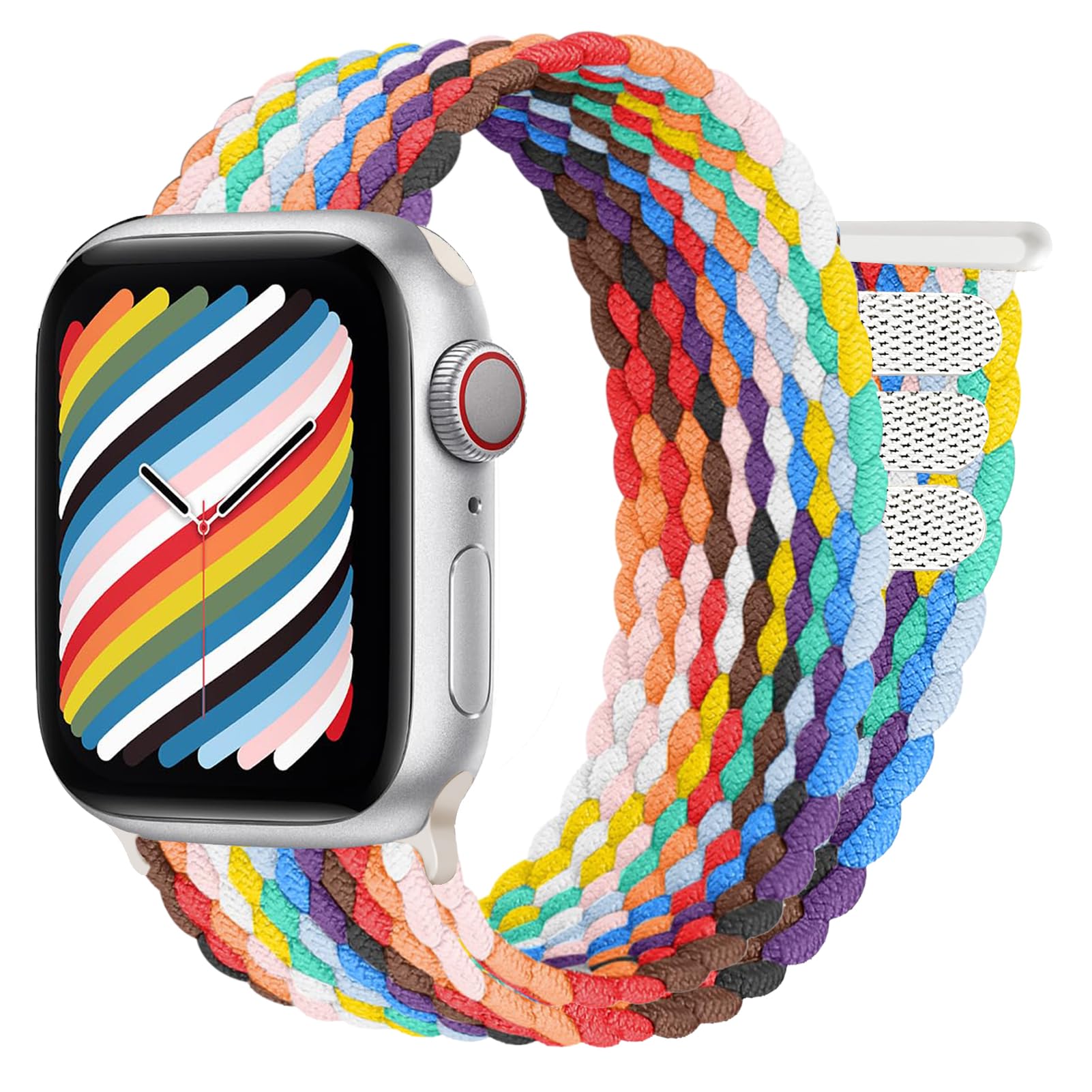 Braided Strap for Apple Watch Straps 40mm 38mm 41mm 45mm 44mm 42mm 46mm Women/Men,Stretchy Elastic Sport Solo Loop Bands for Apple Watch Ultra 49mm iWatch Series 10/9/8/7/6/5/4/3/SE