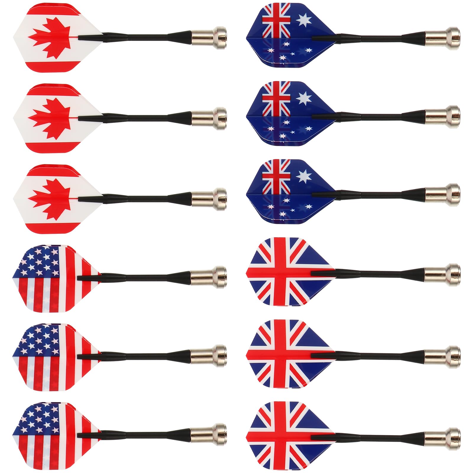 BESPORTBLE Magnetic Safety Darts: Kids Magnetic Darts National Kids Darts Flag Pattern Darts for Game 12 Pcs