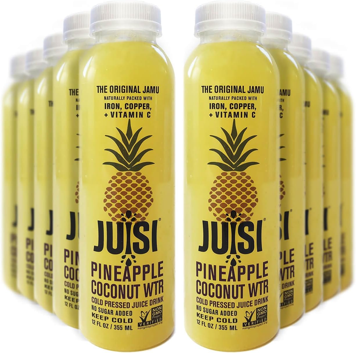 JUISI Cold Pressed Juice, Pineapple Jamu, 12 Fluid Ounce (Pack of 10)