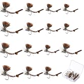 Teyva Daily 15 Pcs Fly Fishing Lures Mayfly Fly Fishing Flies Kit with Waterproof Box for Trout Bass Panfish Anglers