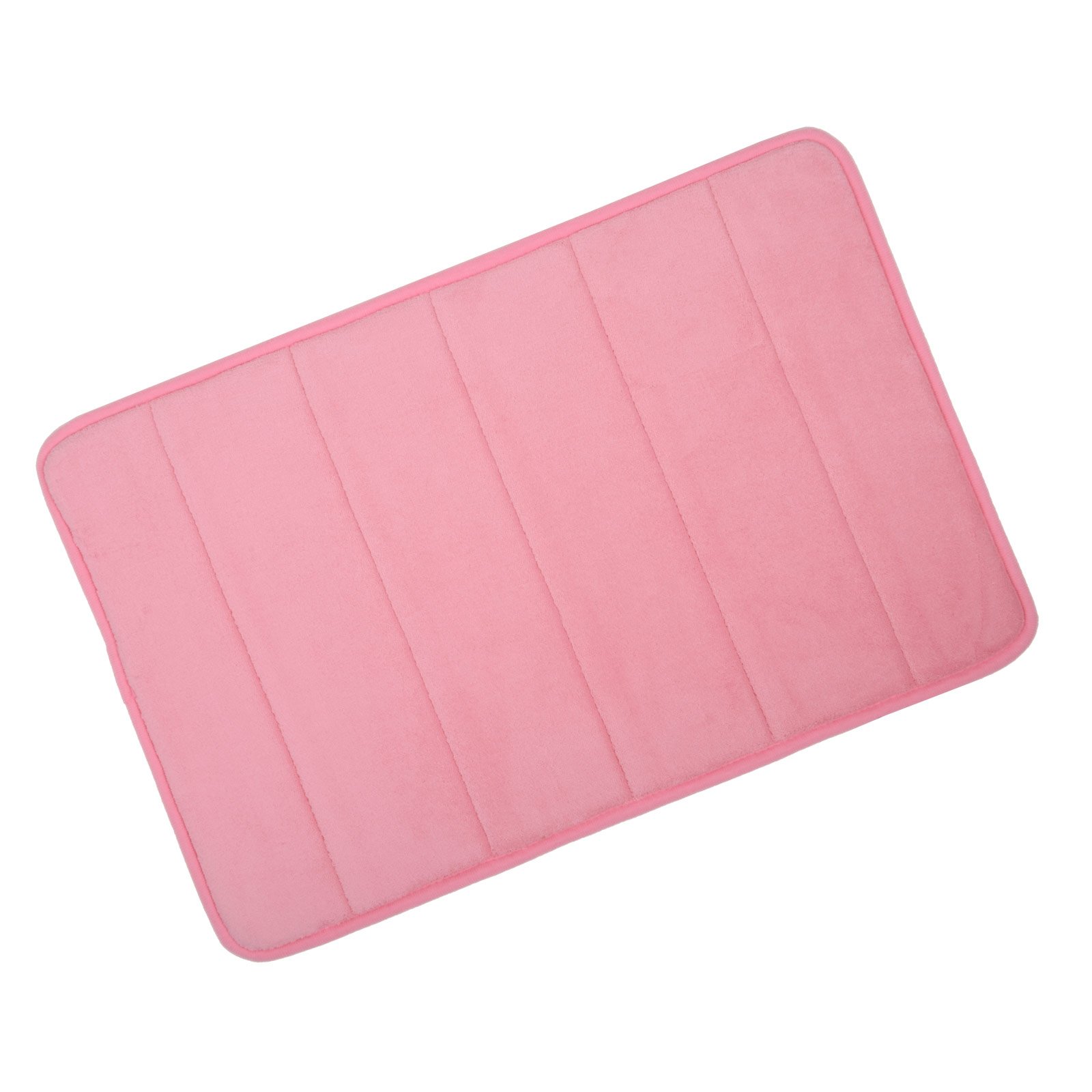 Blush Microfibre Memory Foam Bathroom Bath Mat With Non Slip Back 40 x 60cm