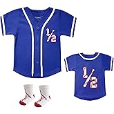 BAICAIYU Half Birthday Outfit 1/2 Baby Baseball Jersey and Socks 2 Pcs Suit Boys' Softball Shirt Sports Toddler Clothing