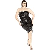 City Chic Women's Plus Size Cocktail Dress - Sequin Sofia
