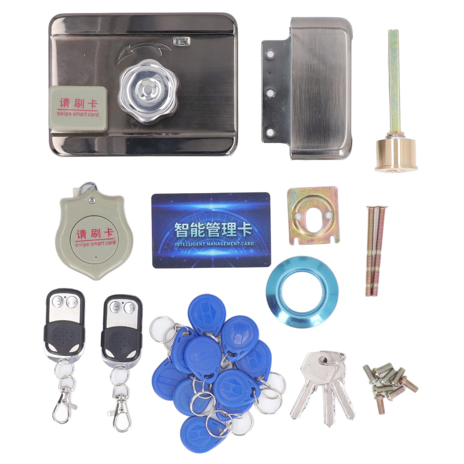 Electronic Deadbolt Door Lock Keyless Intelligent Door Lock Deadbolt Access Control System with 2 Remote Controller