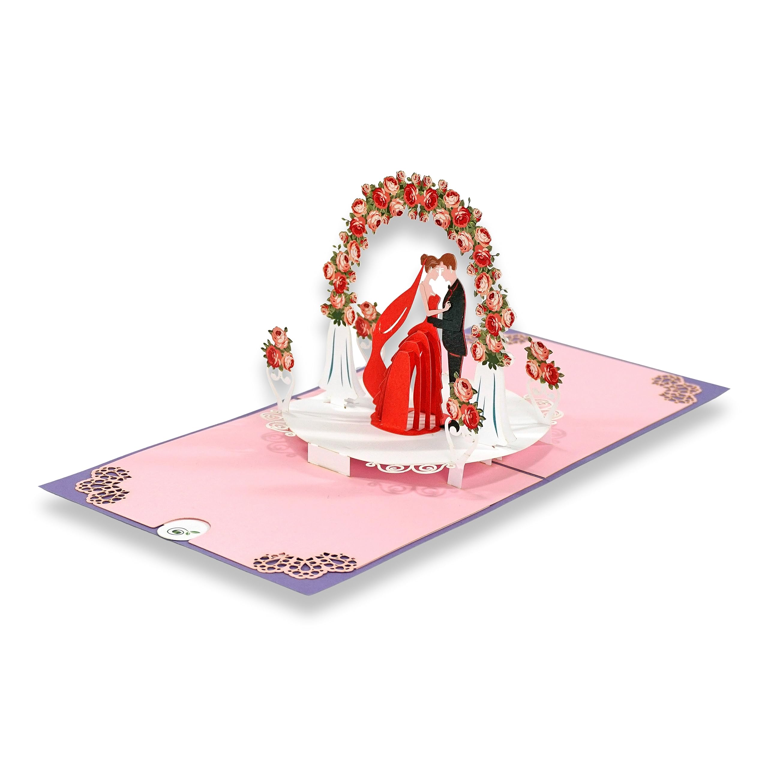 paperdora® 3D Pop-Up Card „Wedding“ with Envelope and Wax Seal - Greeting Card Gift Card Gift Certificate Voucher