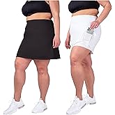 Inerzia 2 Pack Skorts Plus Size Skirts for Women High Waisted Active Skort Golf and Tennis Skirts for Women