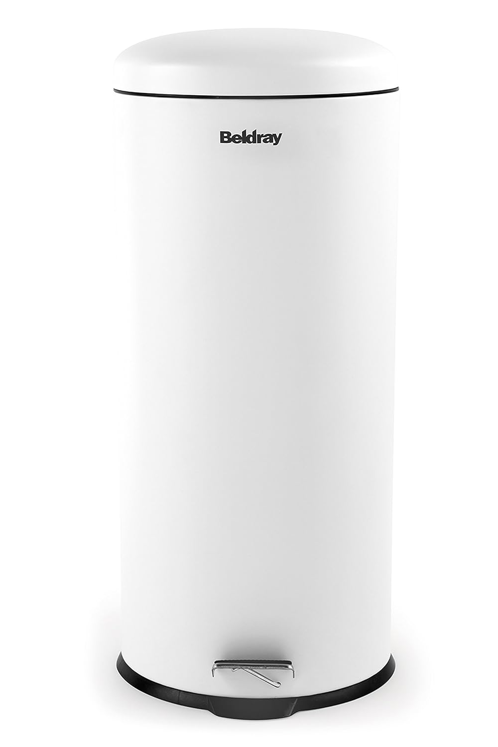 Beldray LA038074WHT Round Kitchen Pedal Bin with Soft Closing Lid, 30