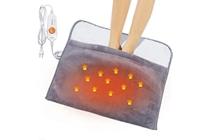 Gintao Heated Electric Foot Warmers for feet,22"×20" Foot Heating Pad,Soft Flannel Sherpa Feet Warmers for Women and Men,ETL/