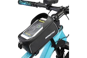 KOOTU Bike Handlebar Bag, Bicycle Frame Bag, Waterproof Bike Phone Mount Top Tube Bag Perfect for Android/iPhone Cellphones U