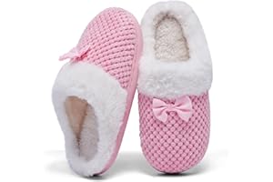 HuuiotPdd Kids Toddler Girls Slippers Memory Foam Comfort Wool-Like Plush Fleece Lined Winter House Shoes for Indoor