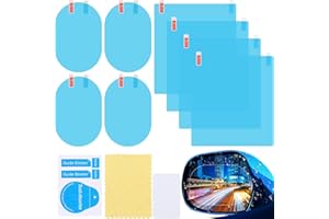 FRIENDA 8 Pieces Car Rearview Mirror Film, Anti Fog Glare Rainproof Waterproof Mirror HD Clear Nano Coating Car Film, Protective Sticker for Rear View Mirrors and Side Windows