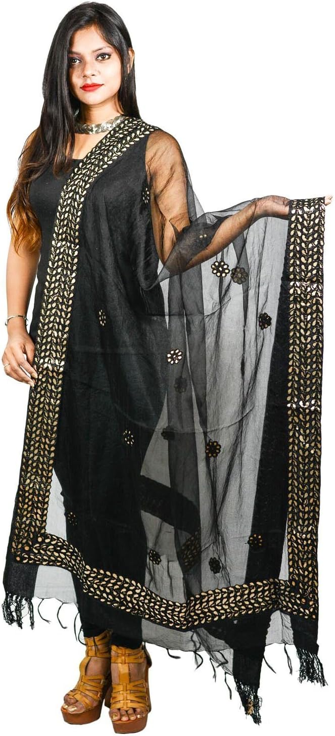 Dupatta Scarf Organza Chunni Gotta Patti Work Stole Hijab Party Wear Head Wrap Gift For Women