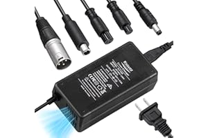 KSSVZZ 42V 2A Fast Battery Charger with Cooling System - 5 Plugs Universal Replacement Charger for 36V Lithium Battery, Compatible with Jetson, Gotrax, Razor, Ninebot, Segway, Swagtron, Hiboy