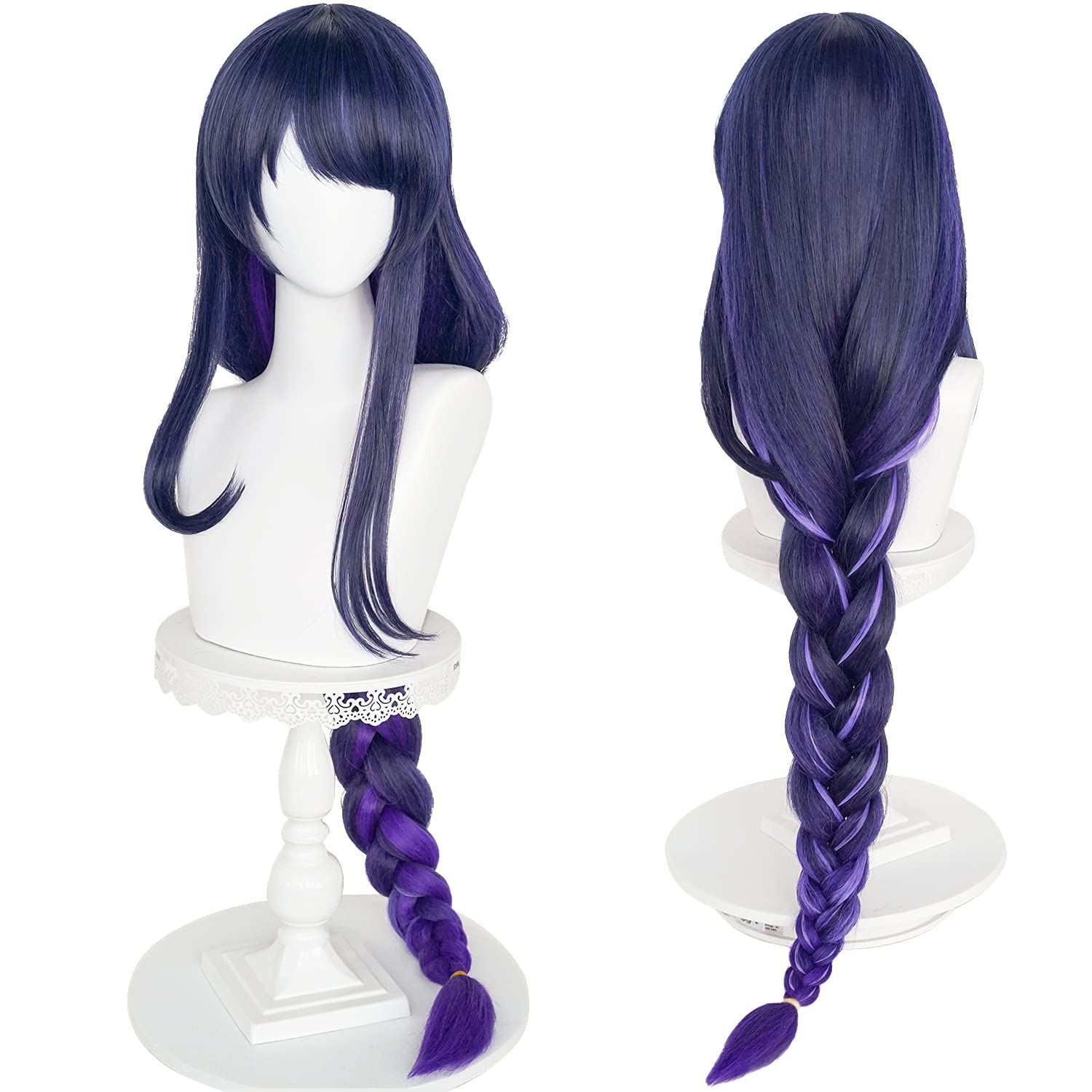Anime Cosplay Wig, Genshin Impact Wig, with two Wig Caps, for Halloween, Party & etc. (Raiden Shogun Cosplay) — image 1