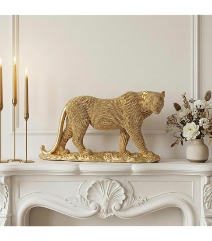 Amazon.com: Zifron Wood Store Gold Plated Jaguar Statue Showpiece