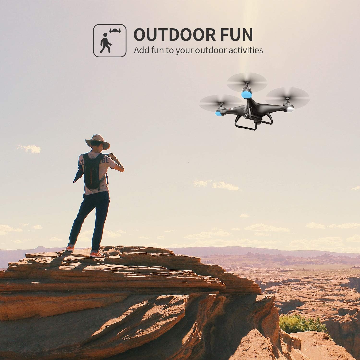 Holy Stone GPS Drone with 1080P HD Camera FPV Live Video for Adults and Kids, Quadcopter HS110G with Carrying Bag, 2 Batteries, Altitude Hold, Follow Me and Auto Return, Easy to Use for Beginner: Toys & Games