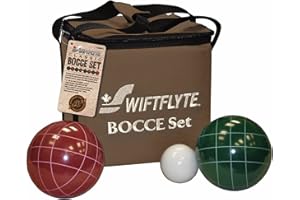 Swiftflyte Classic Bocce Set, Includes 8 – 100mm Bocce Balls, 1 Pallino and 1 Carry Case - Great Backyard, Lawn and Outdoor G