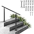 Vevor Outdoor Stair Railing Kit, 3 FT Handrails 45294 Steps, Adjustable Angle Black Aluminum Stair Hand Rail for The Elderly, Handrails for Outdoor Steps - Amazon.com