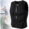 FOVIGUO Mens Swim Jackets for Adults, Safety Vest, Breathable Snorkel Vests with Zipper for Boating Fishing Surfing(2XL78-90KG)