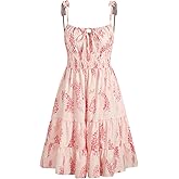 ZAFUL Womens Summer Spaghetti Strap Mini Dress Square Neck Sleeveless Smocked Waist Tiered Flowy Sundresses