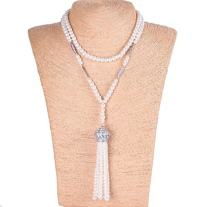 1920s Gatsby Jewelry Flapper Earrings, Necklaces, Bracelets