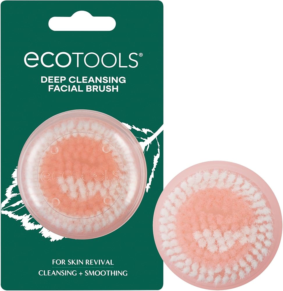 EcoTools Deep Cleansing Facial Brush, Manual Facial Cleansing Brush | Exfoliates and deeply cleanses, remove makeup and dry s