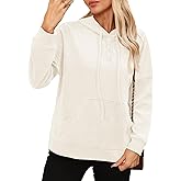 LILBETTER Womens Long Sleeve Pullover Hoodies Drawstring Sweatshirt Fall Knit Ribbed Tops with Pocket